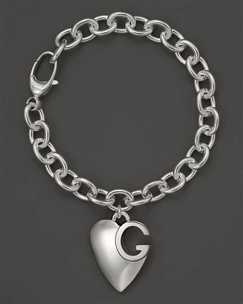 silver gucci bracelet women|gucci charm bracelet in silver.